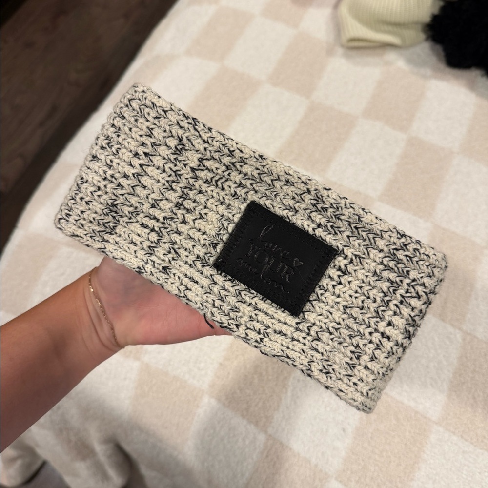 Love Your Melon Black and Cream Knit Headband